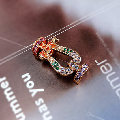 [Favorite]FORCE LARGE HORSESHOE COLORED DIAMOND BRACELET - WHITE GOLD
