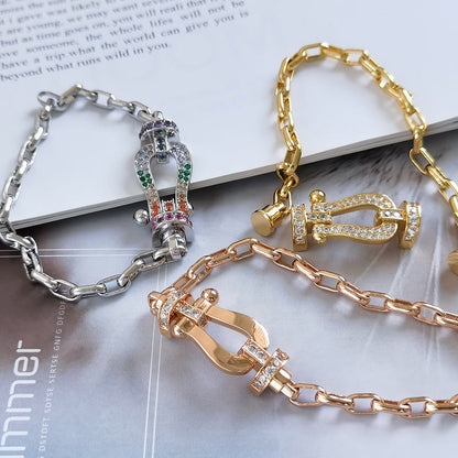 [Favorite]FORCE LARGE HORSESHOE CLASP METAL BRACELET