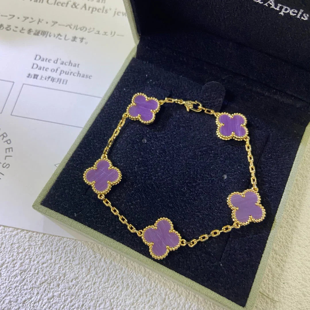 [Favorite]LUCKY CLOVER 5-MOTIF BRACELET - VIOLET COLLECTION
