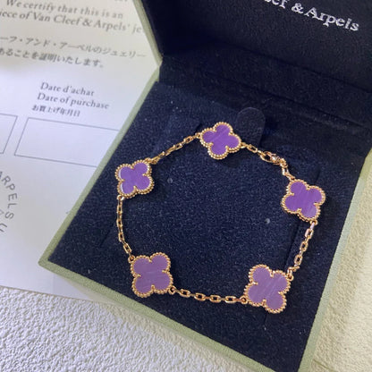 [Favorite]LUCKY CLOVER 5-MOTIF BRACELET - VIOLET COLLECTION
