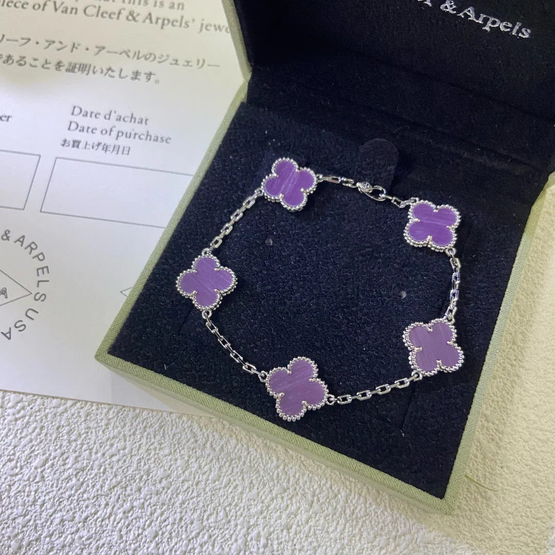 [Favorite]LUCKY CLOVER 5-MOTIF BRACELET - VIOLET COLLECTION