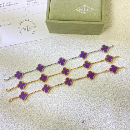 [Favorite]LUCKY CLOVER 5-MOTIF BRACELET - VIOLET COLLECTION