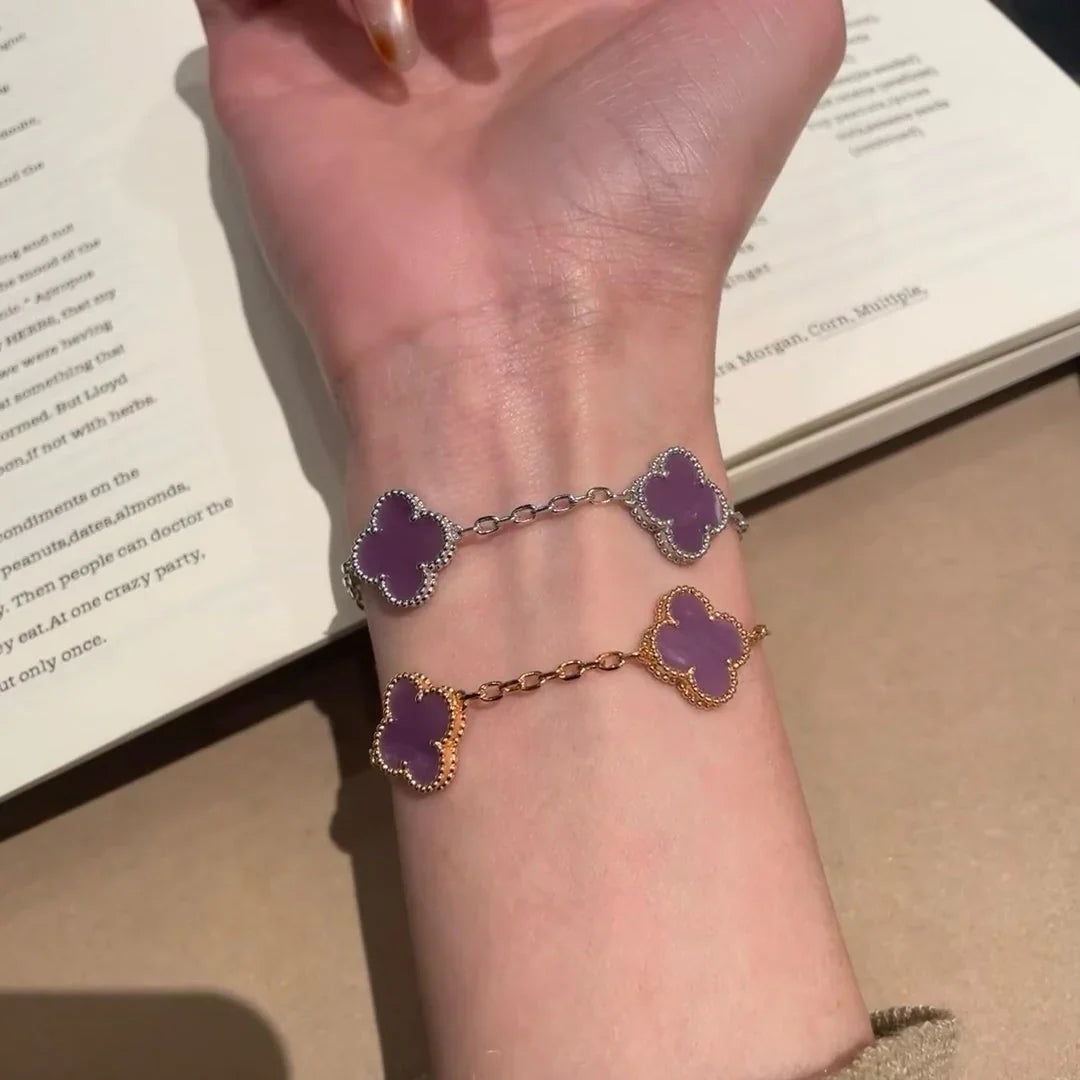[Favorite]LUCKY CLOVER 5-MOTIF BRACELET - VIOLET COLLECTION