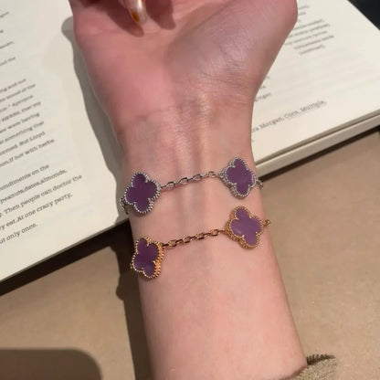 [Favorite]LUCKY CLOVER 5-MOTIF BRACELET - VIOLET COLLECTION