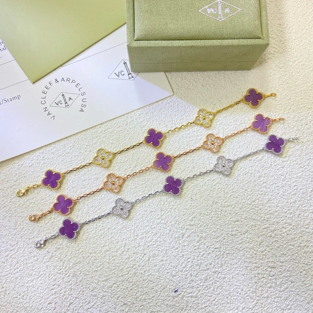 [Favorite]LUCKY CLOVER 5-MOTIF BRACELET - VIOLET COLLECTION