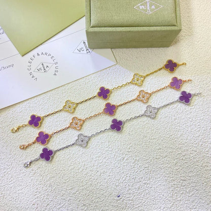 [Favorite]LUCKY CLOVER 5-MOTIF BRACELET - VIOLET COLLECTION