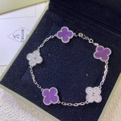 [Favorite]LUCKY CLOVER 5-MOTIF BRACELET - VIOLET COLLECTION
