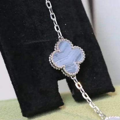 [Favorite]LUCKY CLOVER 5-MOTIF BRACELET - PURPLE CHALCEDONY COLLECTION