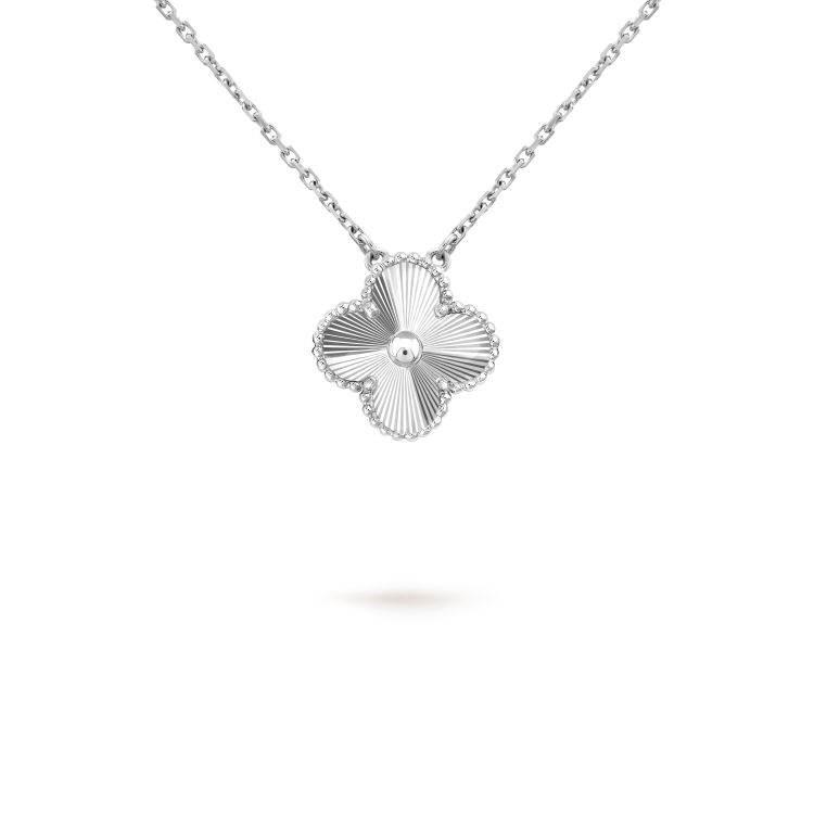 [Favorit]15MM KLEEBLUMEN-ANHÄNGERKETTE WEISSGOLD KOLLEKTION