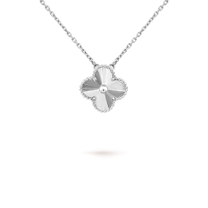 [Favorit]15MM KLEEBLUMEN-ANHÄNGERKETTE WEISSGOLD KOLLEKTION