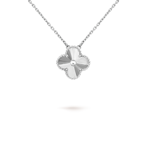 [Favorit]15MM KLEEBLUMEN-ANHÄNGERKETTE WEISSGOLD KOLLEKTION
