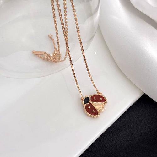 [Favorite]LUCKY CARNELIAN LADYBUG CHARM NECKLACE