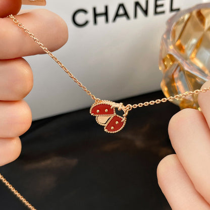 [Favorite]LUCKY CARNELIAN LADYBUG CHARM NECKLACE