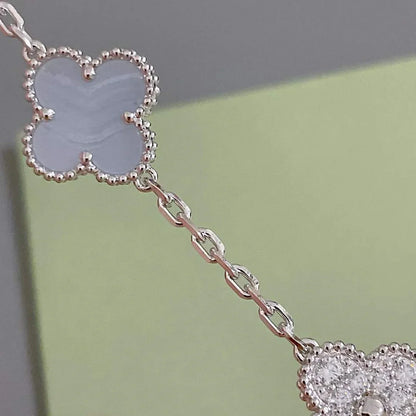 [Favorite]LUCKY CLOVER 5-MOTIF BRACELET - PURPLE CHALCEDONY COLLECTION