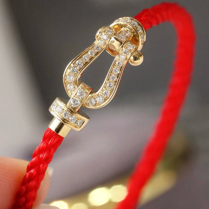 [Favorite]FORCE LARGE HORSESHOE FULL DIAMOND BRACELET - WHITE GOLD