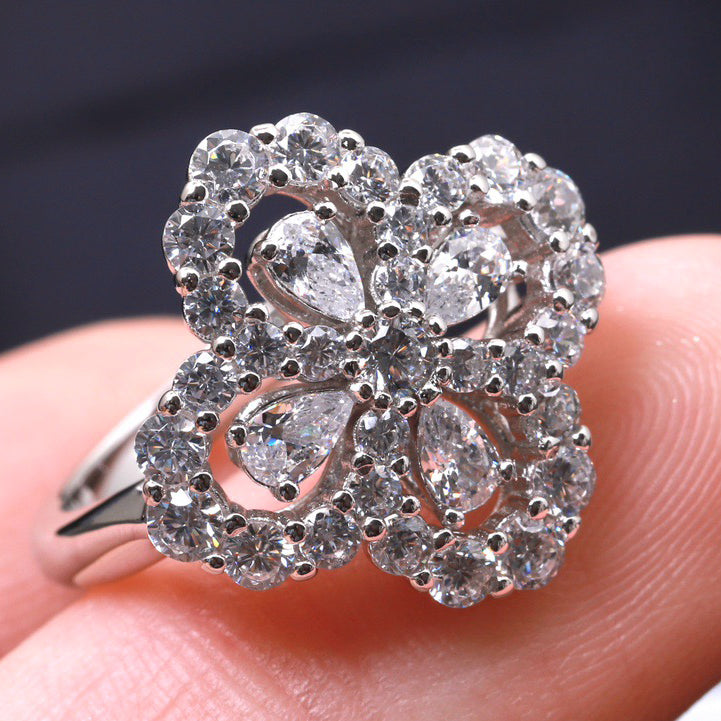 [Favorite]LOOP RING FULL MOTIF DIAMOND 16MM SILVE