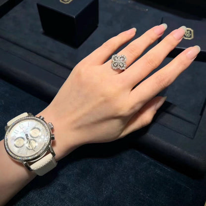 [Favorite]LOOP RING FULL MOTIF DIAMOND 16MM SILVE