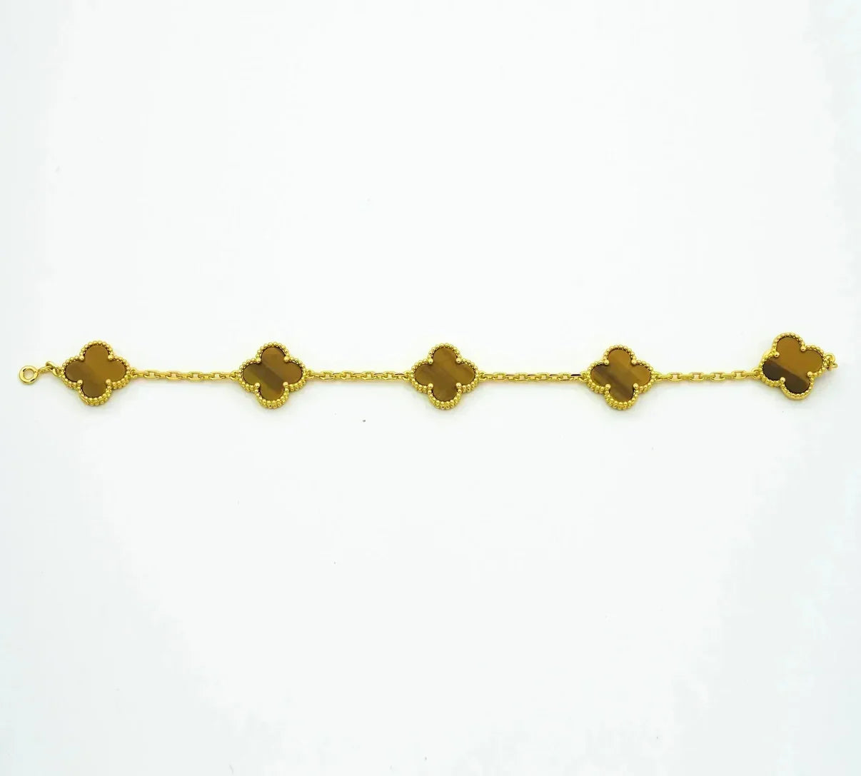 [Favorite]LUCKY CLOVER 5-MOTIF BRACELET -  TIGER’S EYE COLLECTION