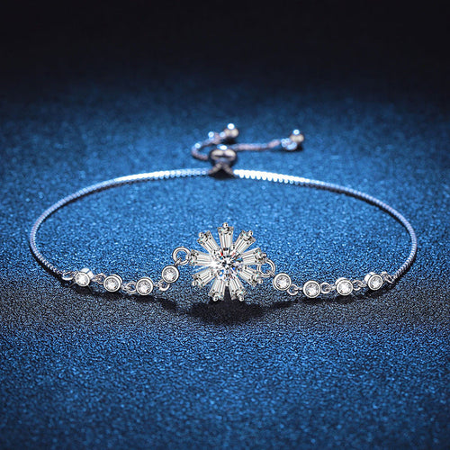 [Favorite]RADIANT ICY CRYSTAL SUNFLOWER MOISSANITE BRACELET