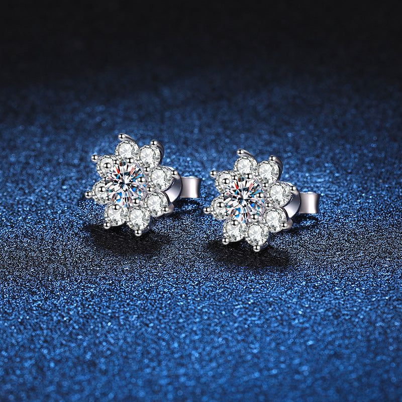 [Favorite]RADIANT SUNFLOWER MOISSANITE STUD EARRINGS