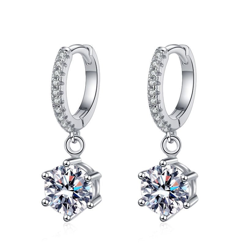 [Favorite]CLASSIC 6-PRONG MOISSANITE DROP EARRINGS