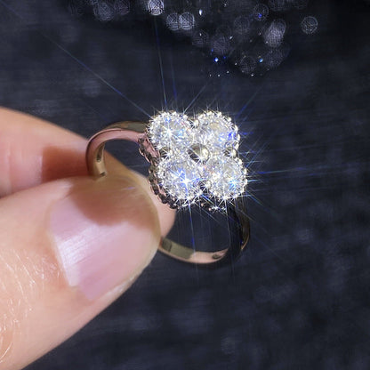 [Favorite]ELEGANT FOUR-LEAF CLOVER MOISSANITE RING