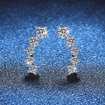 [Favorite]SPARKLING SMILE ARC MOISSANITE STUD EARRINGS