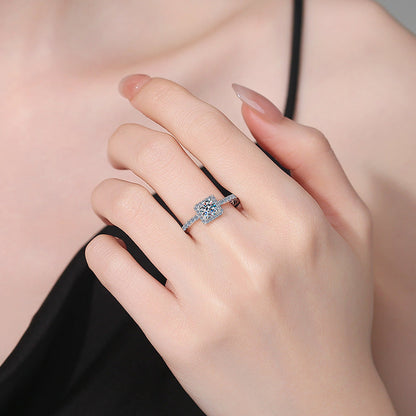 [Favorite]DAINTY SUGAR-CUBE MOISSANITE RING