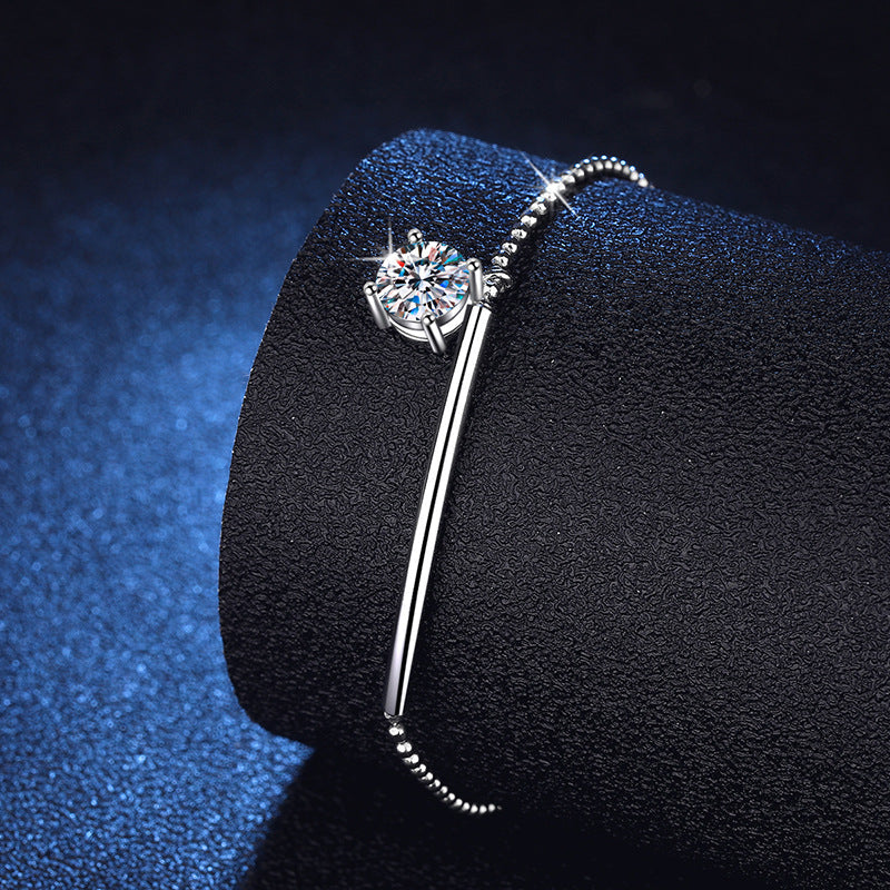 [Favorite]ELEGANT HALF-MOON CURVE MOISSANITE BRACELET