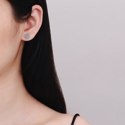 [Favorite]ELEGANT FOUR-LEAF CLOVER MOISSANITE STUD EARRINGS