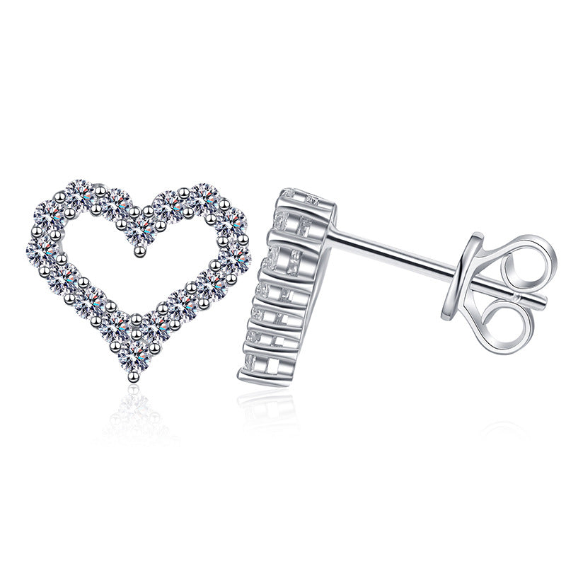 [Favorite]SPARKLING HEART-SHAPED MOISSANITE STUD EARRINGS