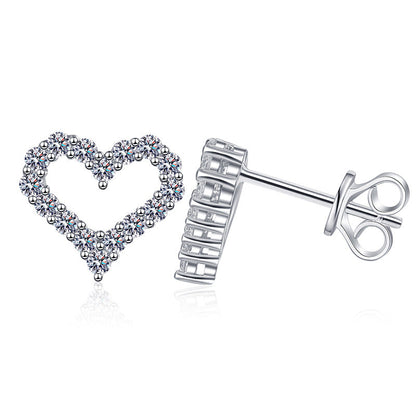 [Favorite]SPARKLING HEART-SHAPED MOISSANITE STUD EARRINGS