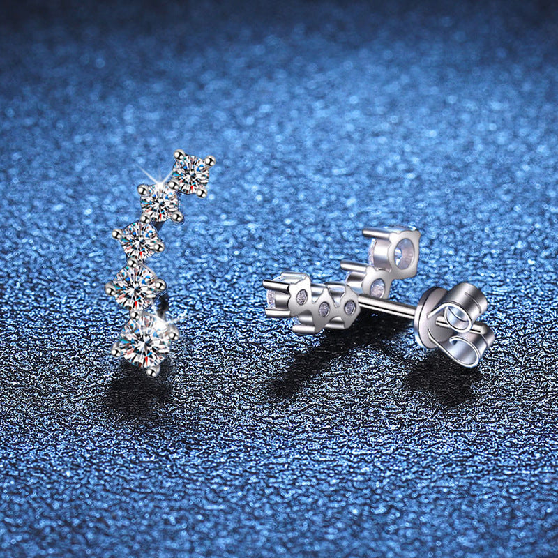 [Favorite]SPARKLING SMILE ARC MOISSANITE STUD EARRINGS