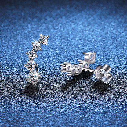 [Favorite]SPARKLING SMILE ARC MOISSANITE STUD EARRINGS