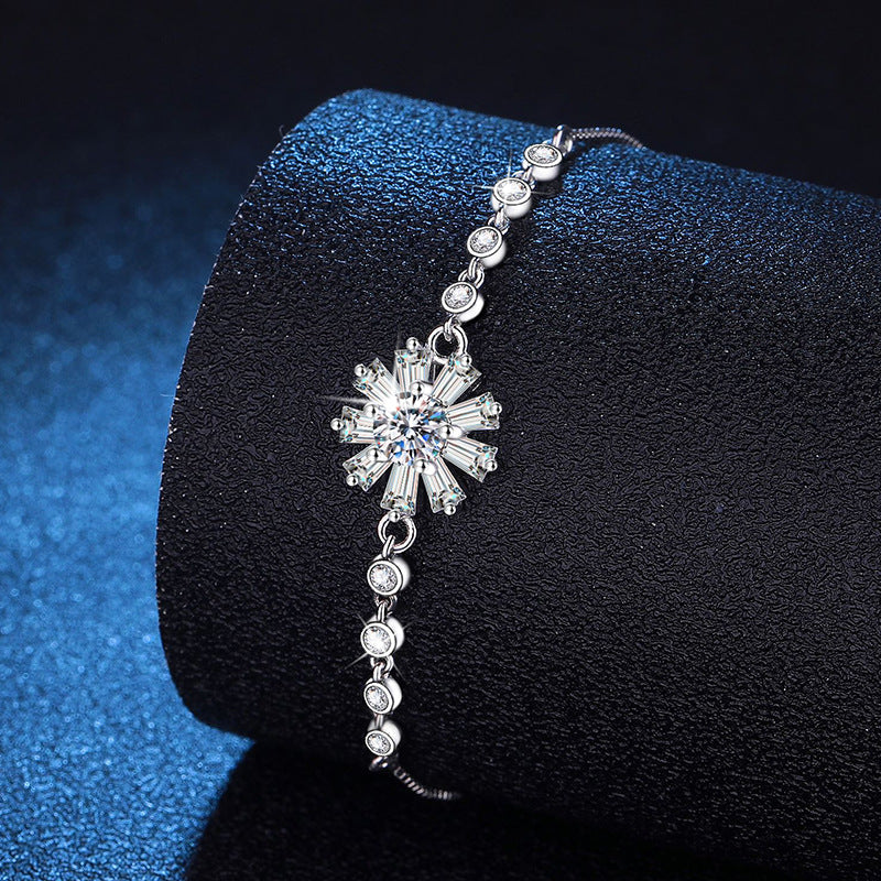 [Favorite]RADIANT ICY CRYSTAL SUNFLOWER MOISSANITE BRACELET
