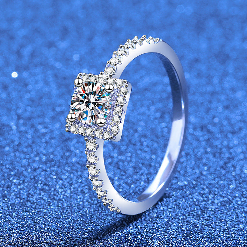 [Favorite]DAINTY SUGAR-CUBE MOISSANITE RING