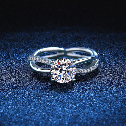 [Favorite]ELEGANT 4-PRONG CROSSOVER MOISSANITE ENGAGEMENT RING