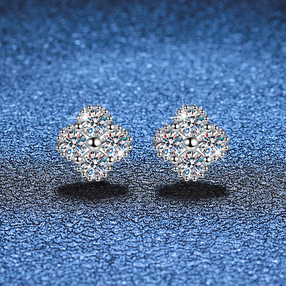 [Favorite]ELEGANT FOUR-LEAF CLOVER MOISSANITE STUD EARRINGS