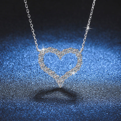 [Favorite]ROMANTIC HEART MOISSANITE PENDANT NECKLACE