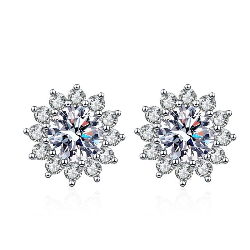 [Favorite]BLOOMING SUNFLOWER MOISSANITE STUD EARRINGS