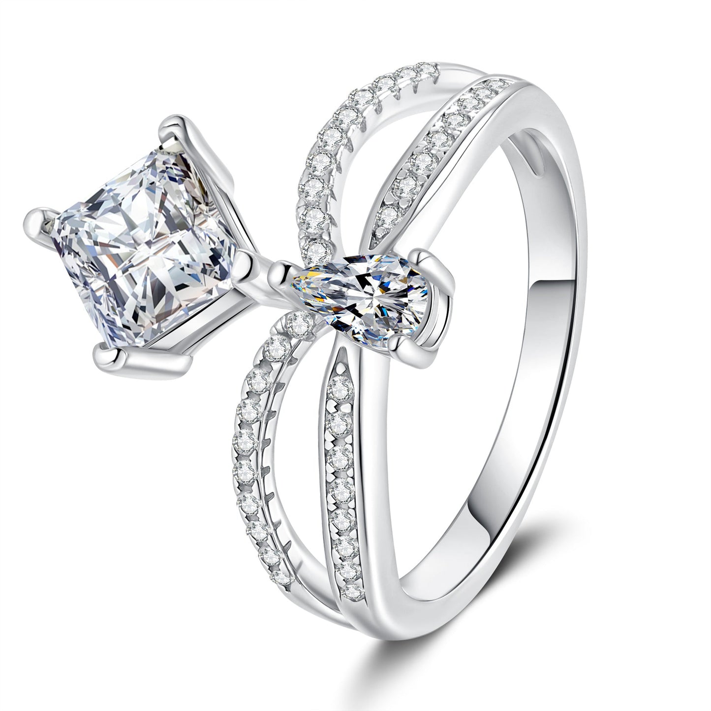 [Favorite]ELEGANT DOUBLE-TWISTED MOISSANITE RING