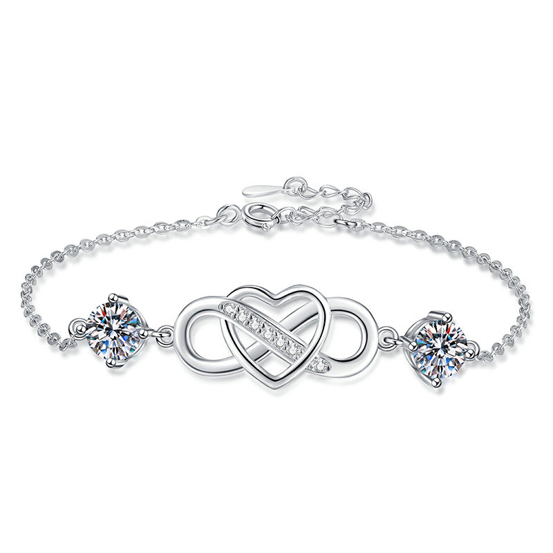[Favorite]DOUBLE-STONE "LOVE LINK" MOISSANITE BRACELET