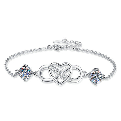 [Favorite]DOUBLE-STONE "LOVE LINK" MOISSANITE BRACELET