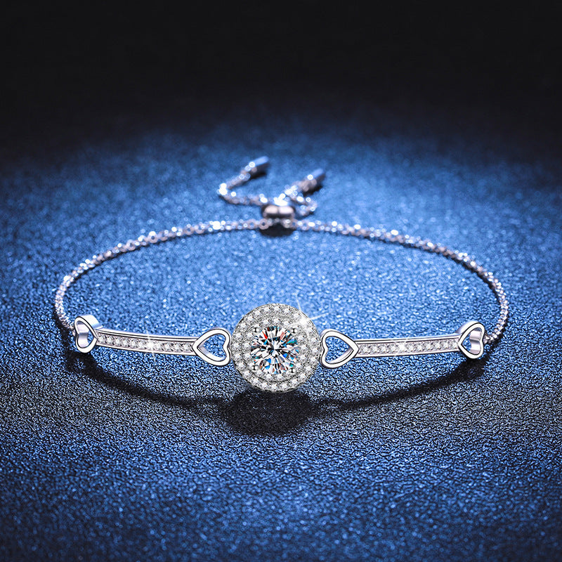 [Favorite]INTERLOCKING HEART & CIRCLE MOISSANITE BRACELET