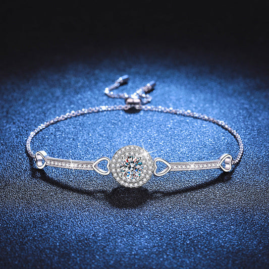 [Favorite]INTERLOCKING HEART & CIRCLE MOISSANITE BRACELET