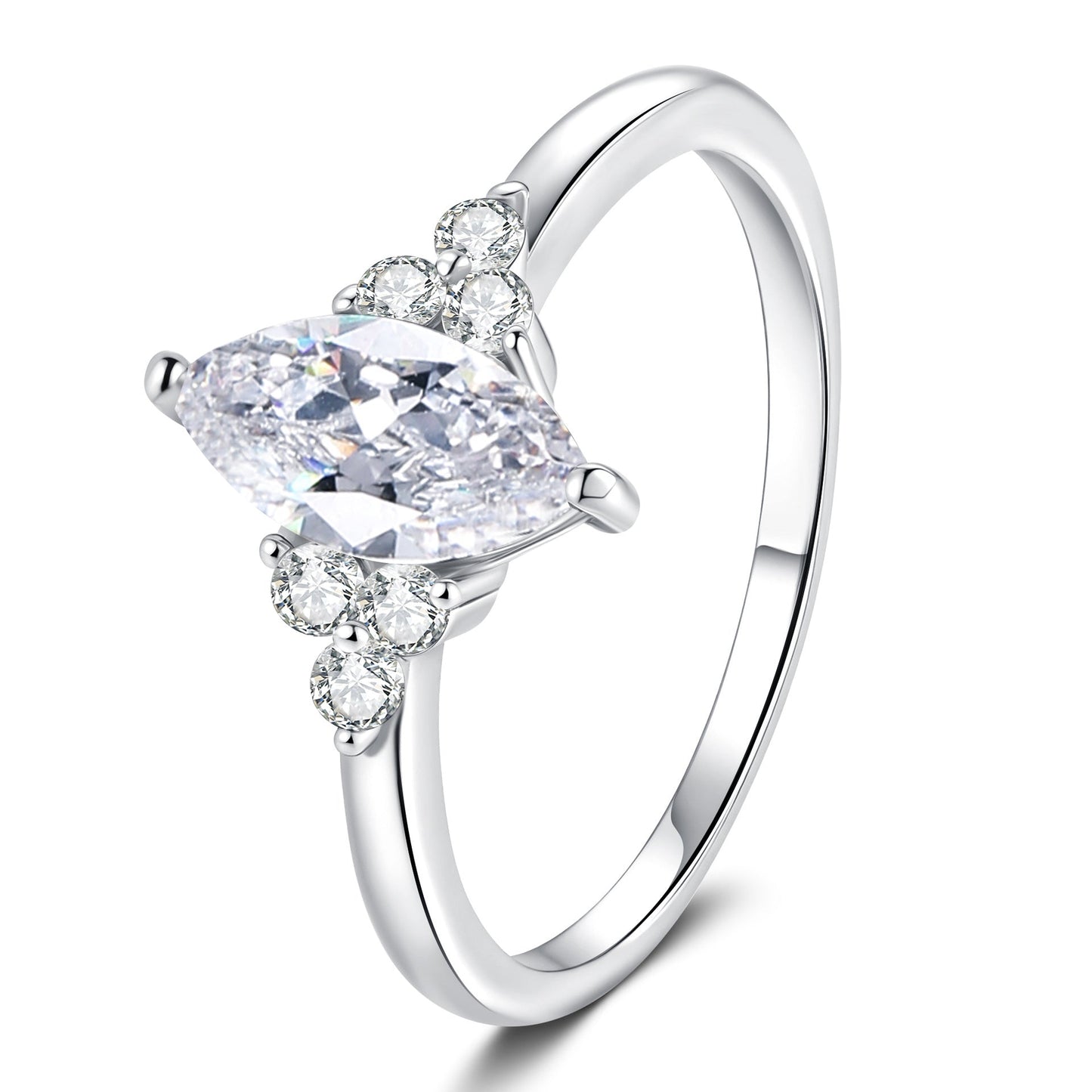 [Favorite]ELEGANT MARQUISE CUT MOISSANITE RING WITH SIDE ACCENTS