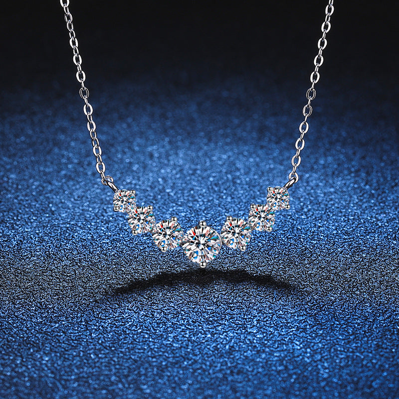 [Favorite]MINIMALIST CURVED SMILE MOISSANITE NECKLACE