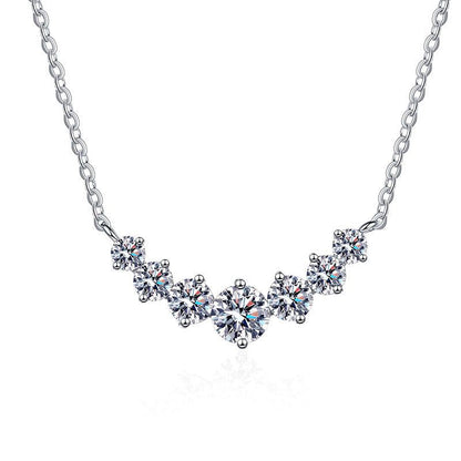 [Favorite]MINIMALIST CURVED SMILE MOISSANITE NECKLACE