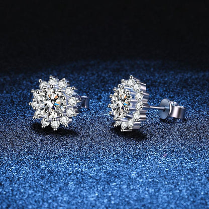 [Favorite]BLOOMING SUNFLOWER MOISSANITE STUD EARRINGS
