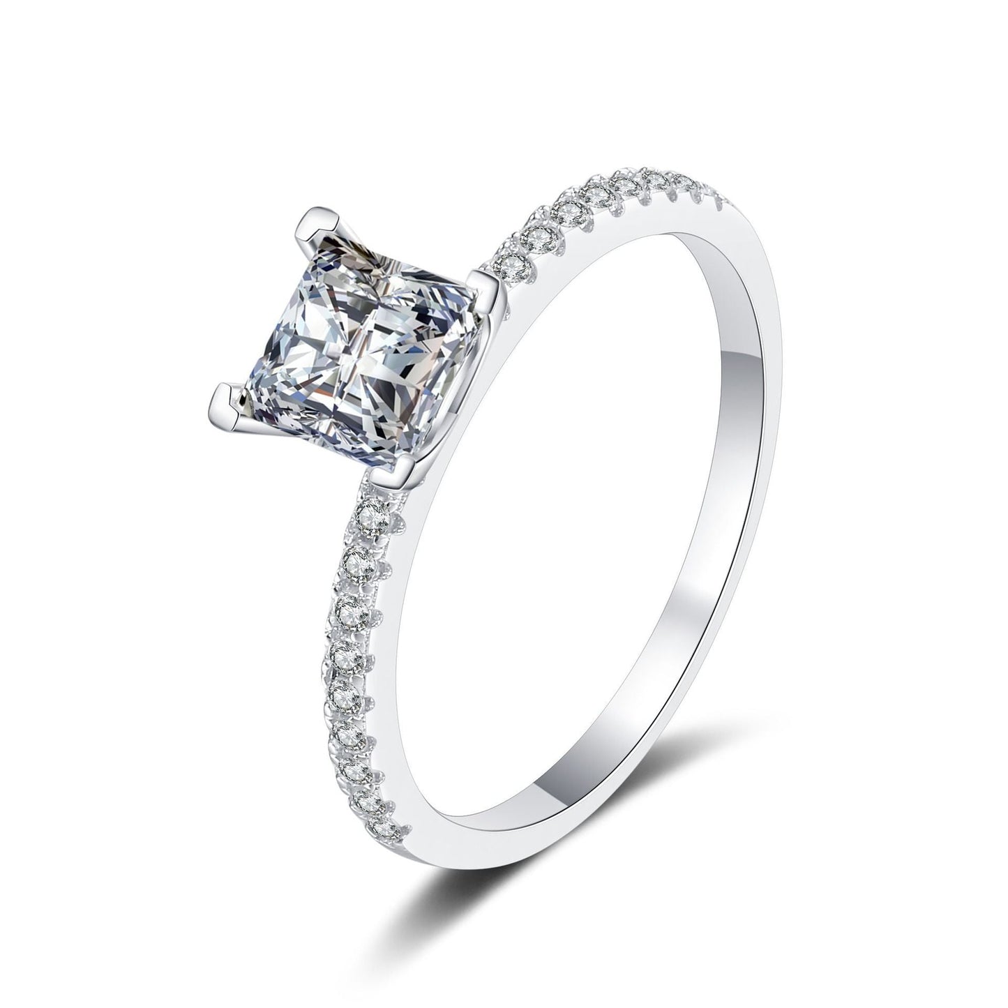 [Favorite]ELEGANT PRINCESS CUT MOISSANITE ENGAGEMENT RING